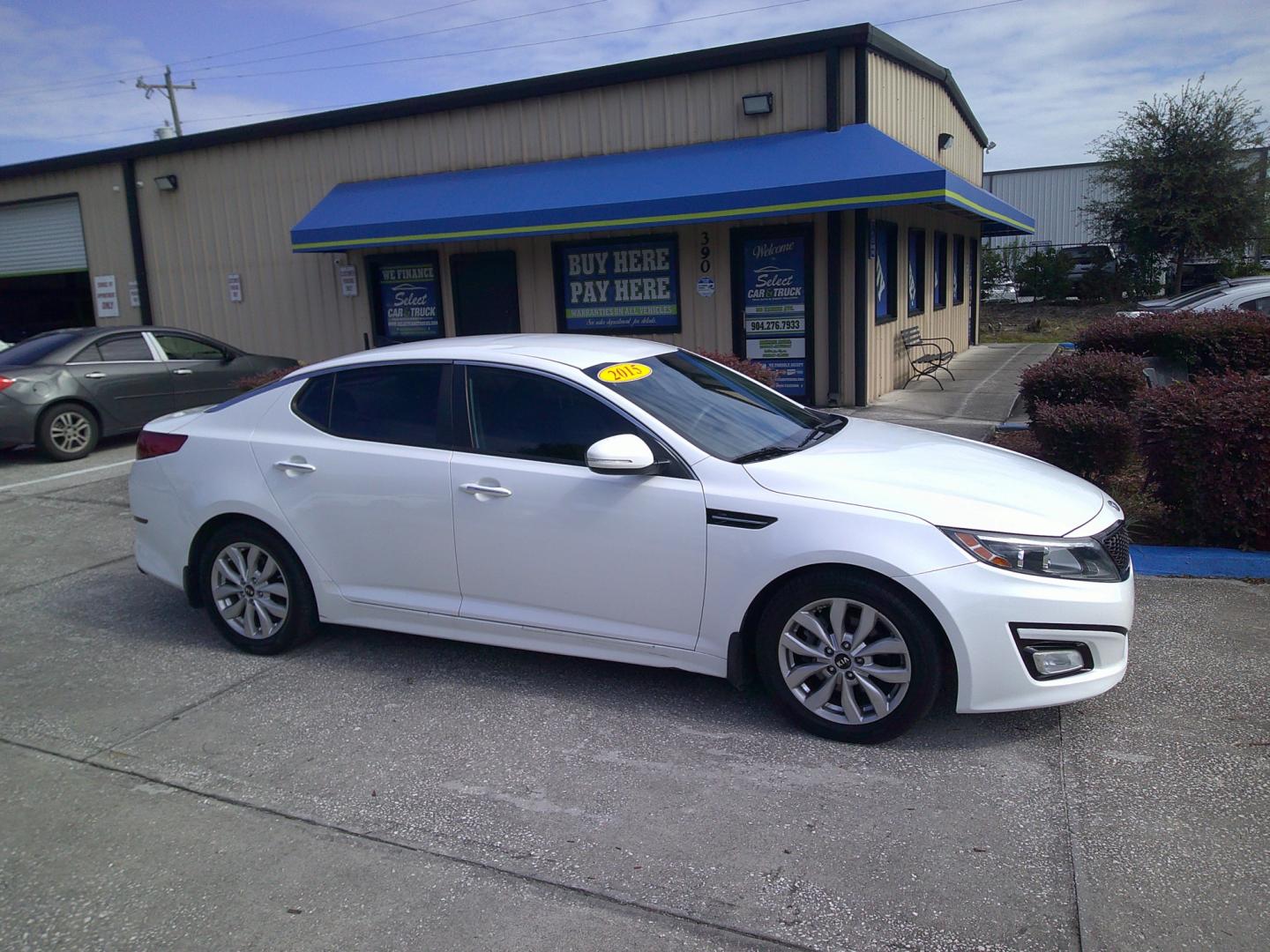 2015 WHITE KIA OPTIMA LX (KNAGM4A74F5) , located at 390 Hansen Avenue, Orange Park, FL, 32065, (904) 276-7933, 30.130497, -81.787529 - Photo#2